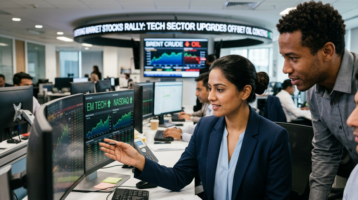 EM Stocks Jump to 2-Month High as Tech Rally Offsets Higher Oil