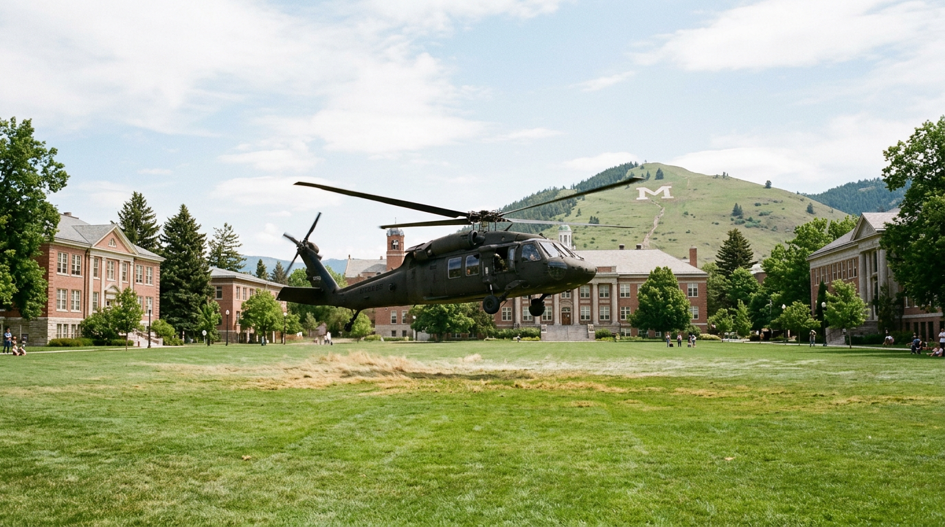 Black Hawk lands on Oval as part of UM's military appreciation day - KPAX News