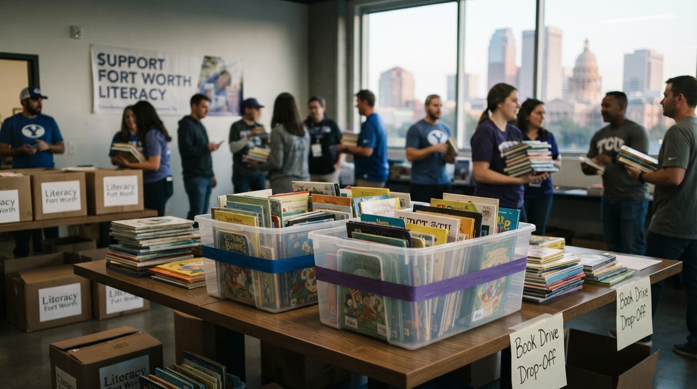 BYU, TCU fans put competition aside to boost Fort Worth literacy nonprofit - Fort Worth Report