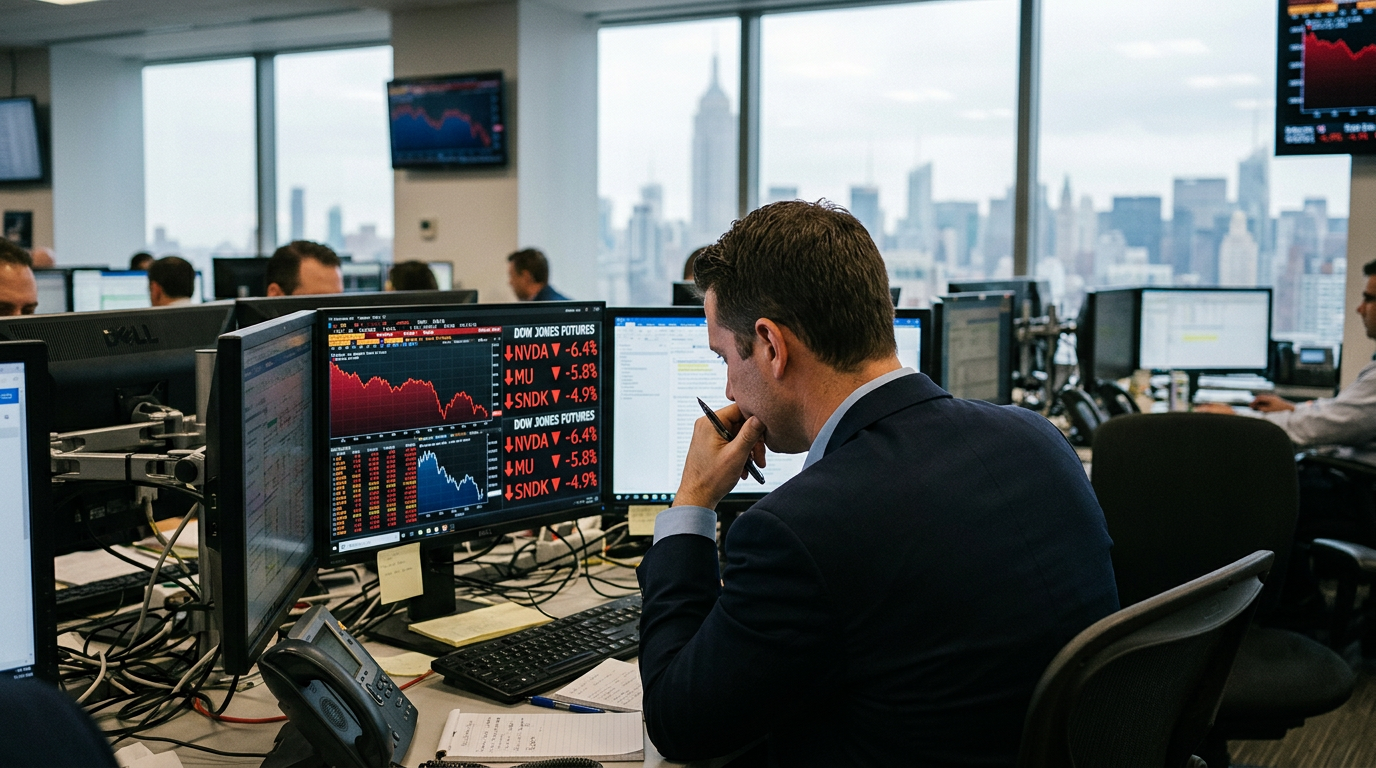 Dow Jones Futures: Nvidia, Micron, Sandisk Dive On AI Fears; Fed Rate Hike Looms