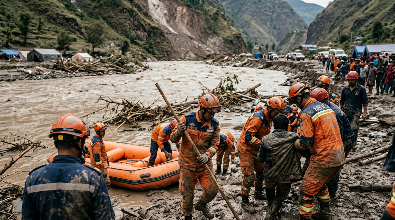 Rescue Efforts Ongoing After Deadly Nepal Flood