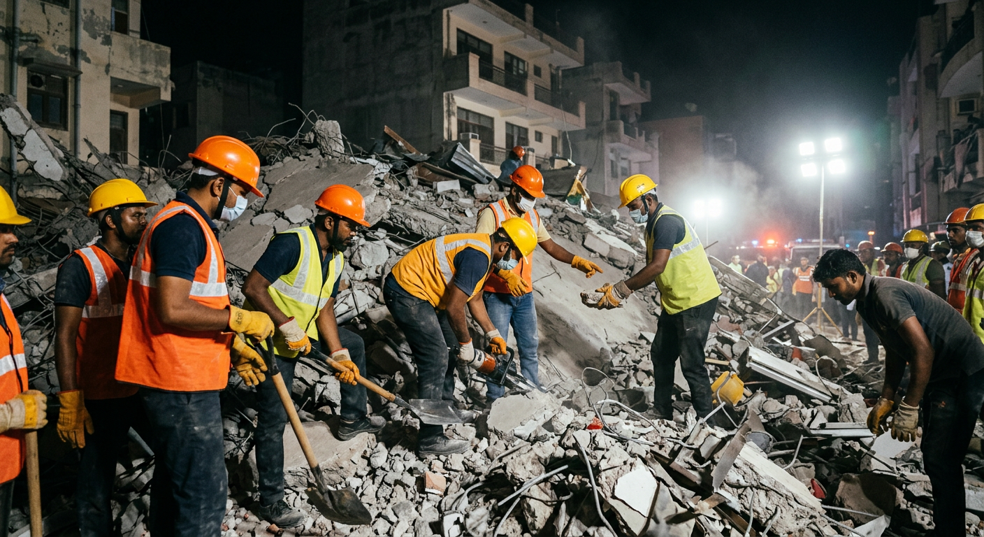 Multiple Dead in New Delhi Building Collapse