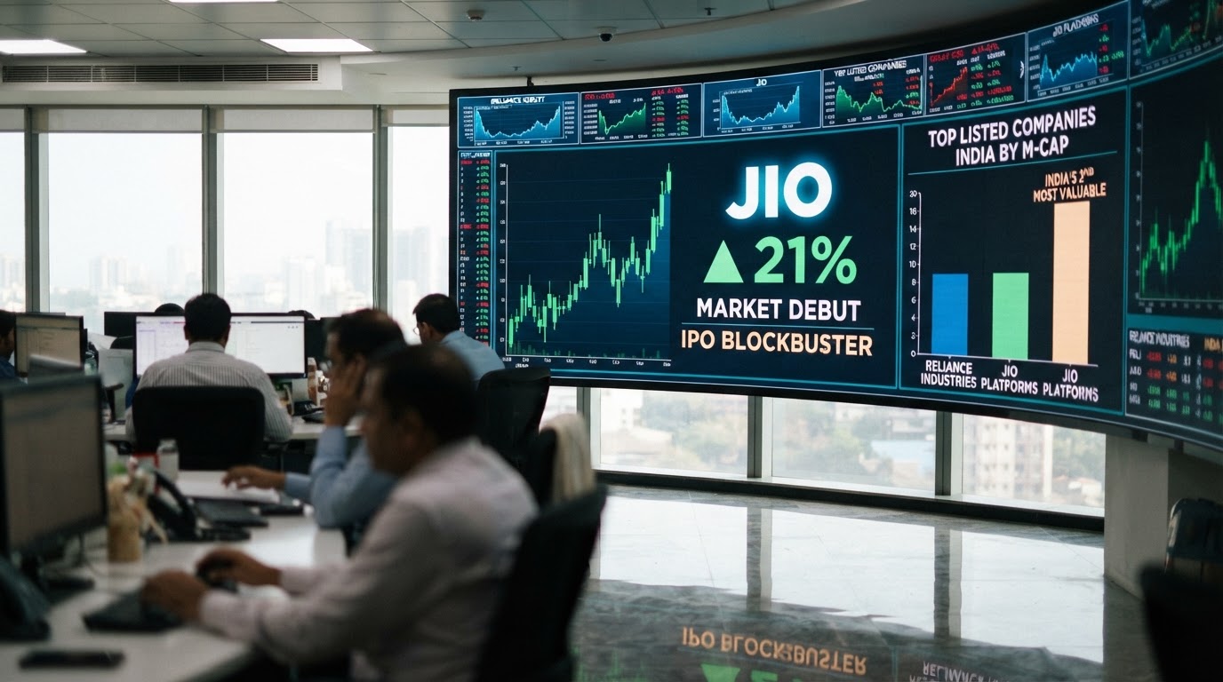 Jio shares surge 21% in market debut after blockbuster India IPO