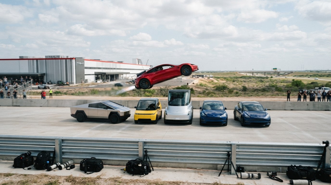 Tesla reveals SpaceX-powered Roadster that flies and falls with style